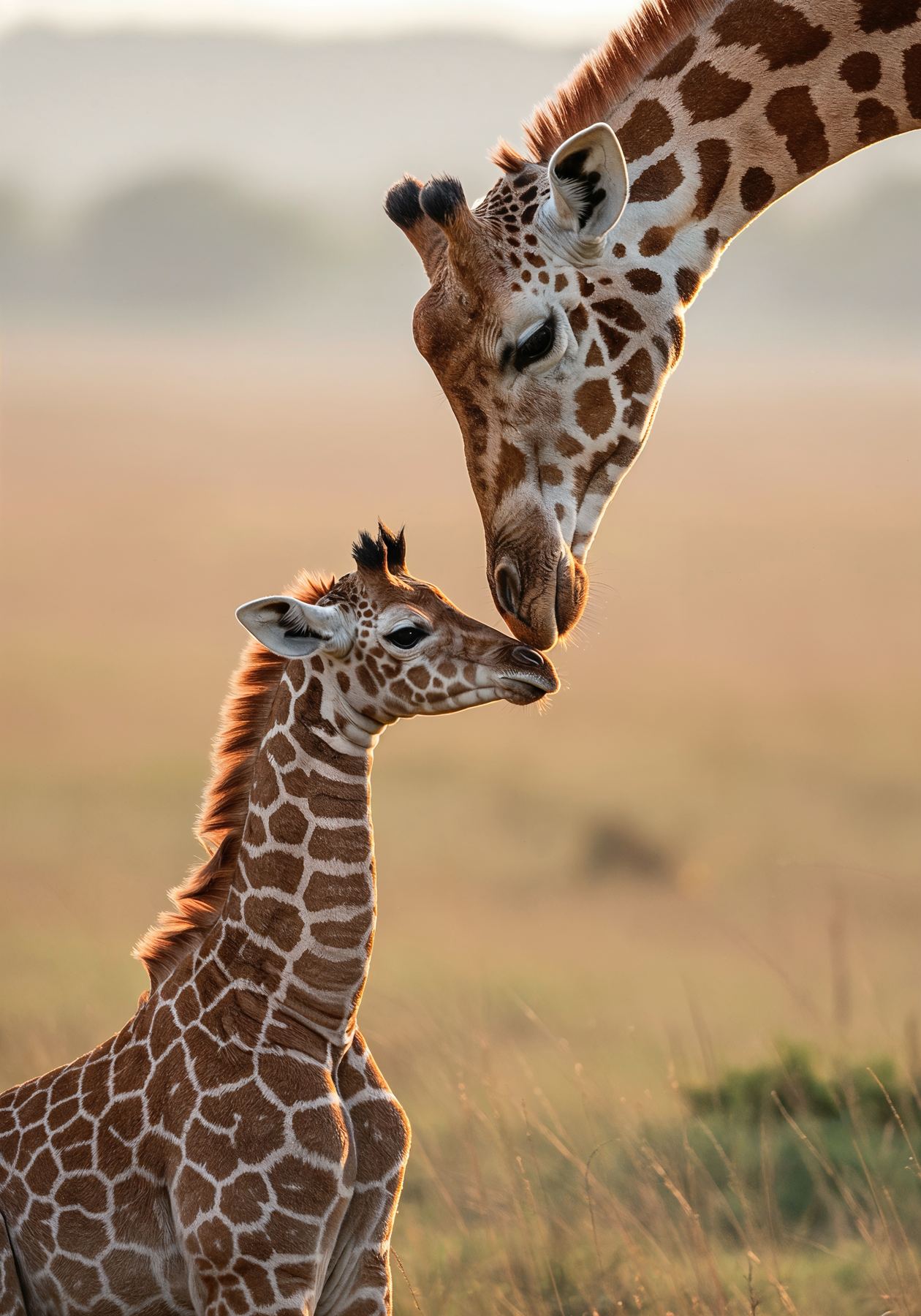 A giraffe mother and her calf at Emberline Retreat, Cape Town (artist's impression)